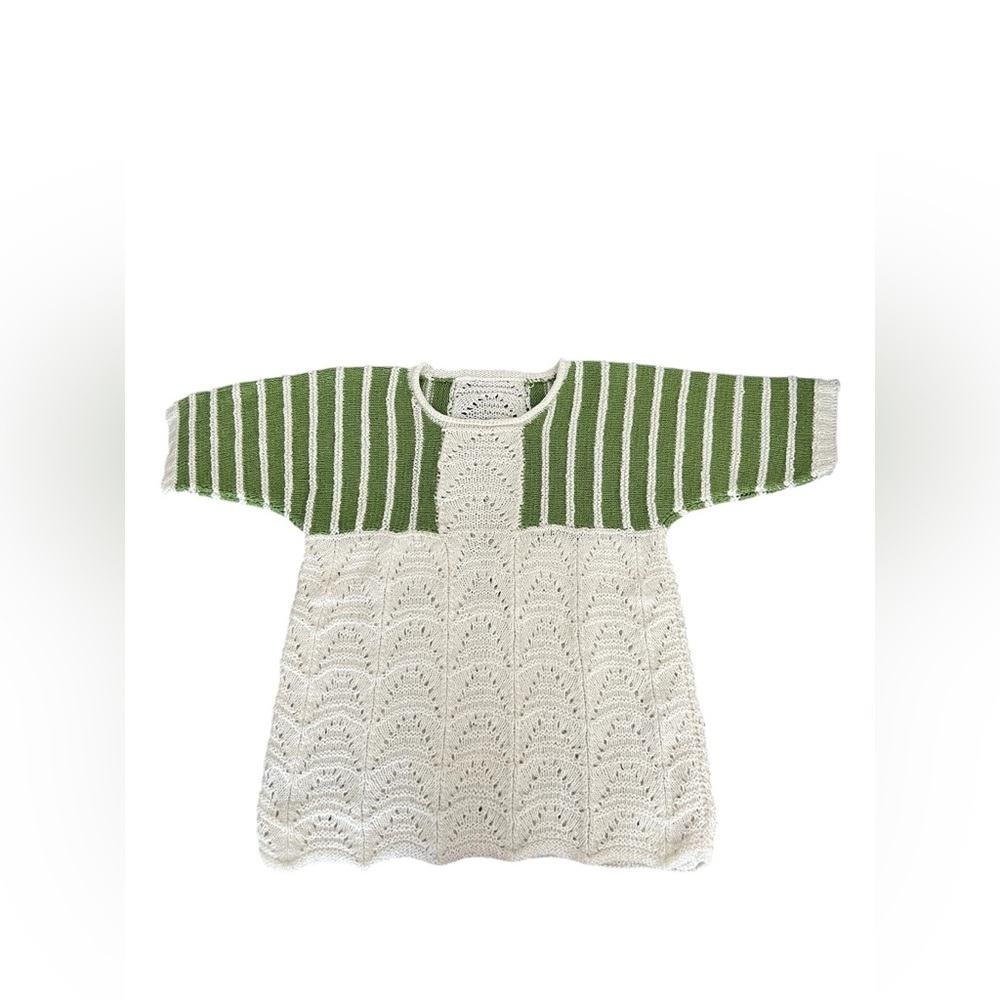 VINTAGE HANDMADE KNIT HALF SLEEVE SWEATER